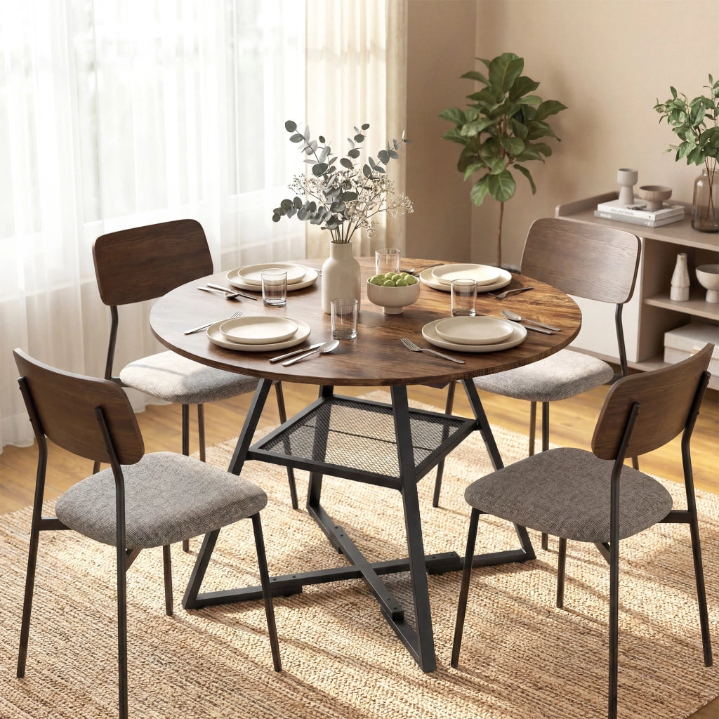 Tavolo da pranzo rotondo ¨C zephmum ¨C marrone 100 cm