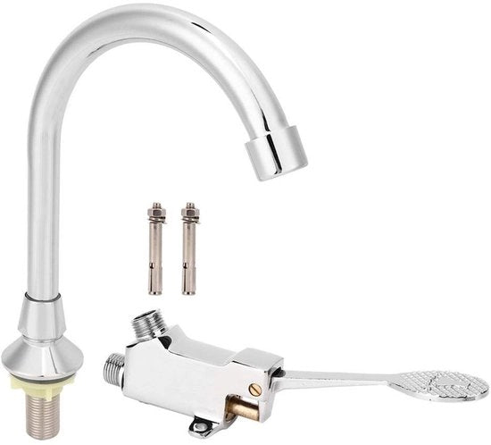 Set di rubinetti per lavabo con pedale per il piede - impianto di rubinetti - accessori per laboratorio - materiale ecologico alluminio/ABS - progettazione igienica - installazione semplice - impianto di rubinetti