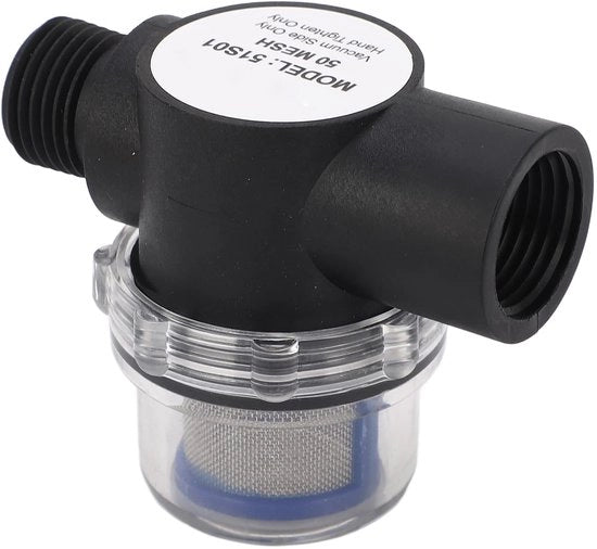 Filtro in linea 1/2 pollici - Filtrazione efficace - Costruzione in plastica - Alta resistenza alla pressione - Facile da installare - Adatto per condotte - Filtro acqua