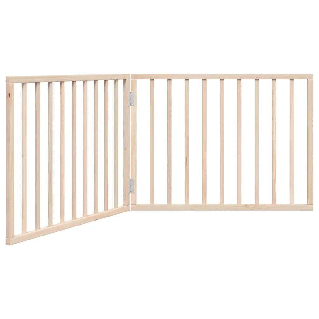Cancelletto per cani pieghevole 2 pannelli 160 cm in legno di pioppo 352176
