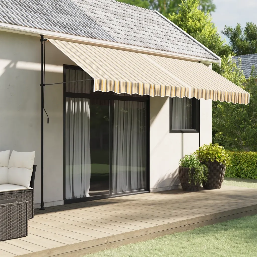 Tessuto di Ricambio per Tenda Strisce Multicolore 4x3 m 367736