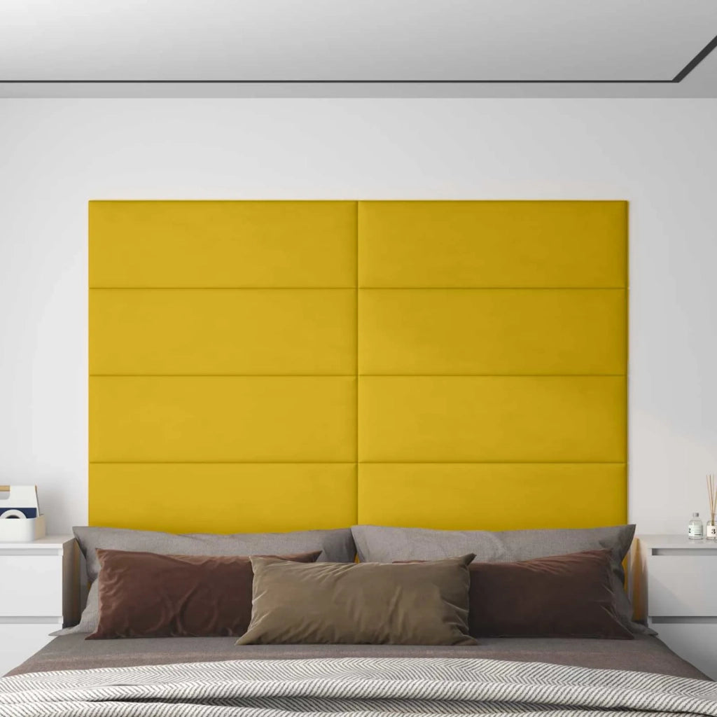 Testiera da Parete 12 pcs Giallo Velluto 42046505