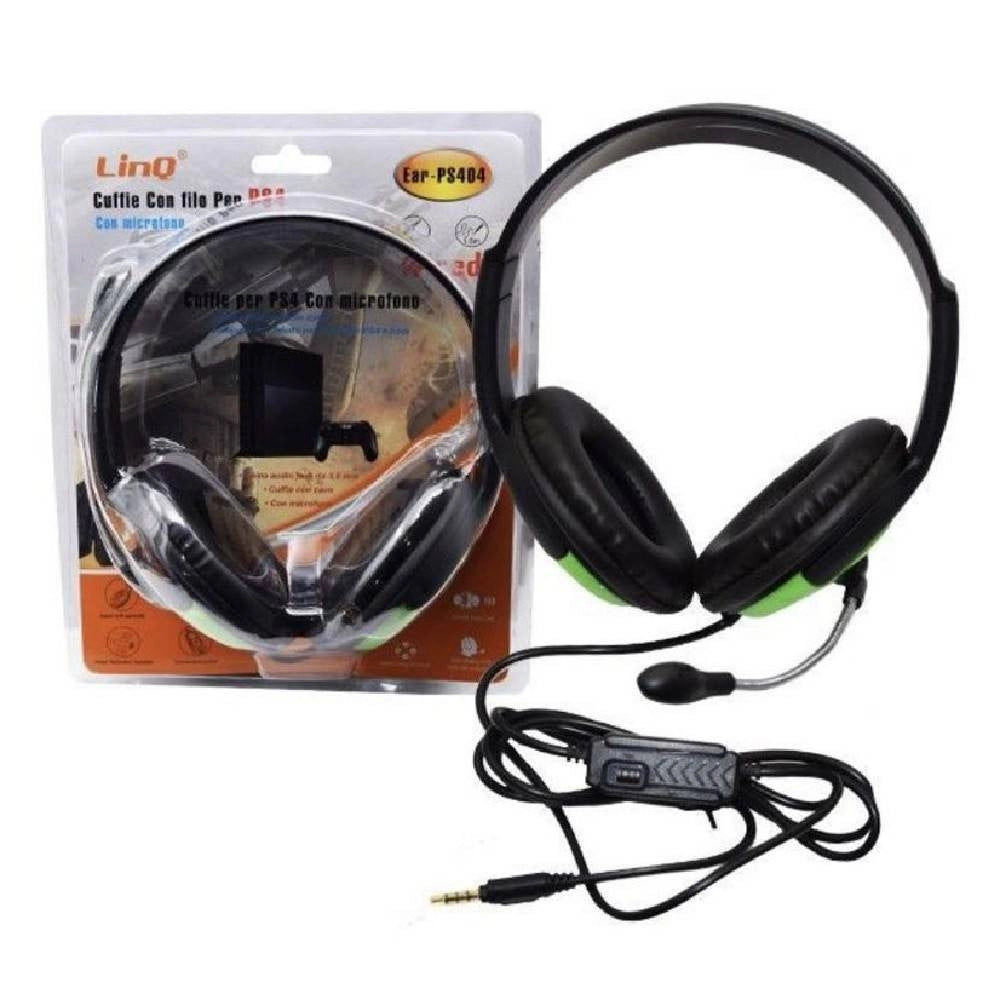Trade Shop - Cuffie Auricolari Con Microfono Compatibili Playstation Ps4 Pc Con Filo Ear-ps404 -