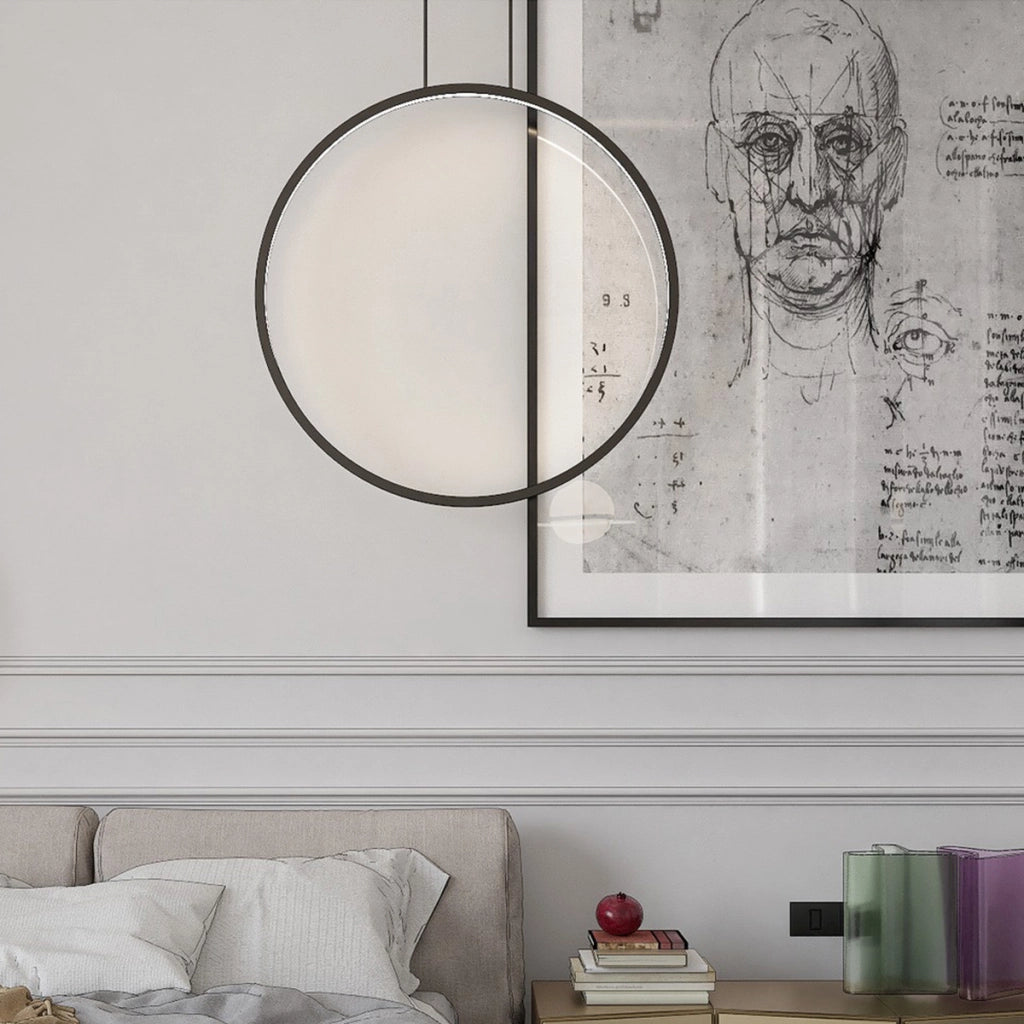 Sospensione ring LED nera Ø60 22W CCT IP44 Mirror Prestige