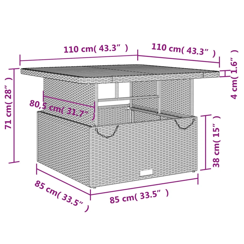 Set da Pranzo da Giardino 2 pz con Cuscini Nero in Polyrattan 3277331
