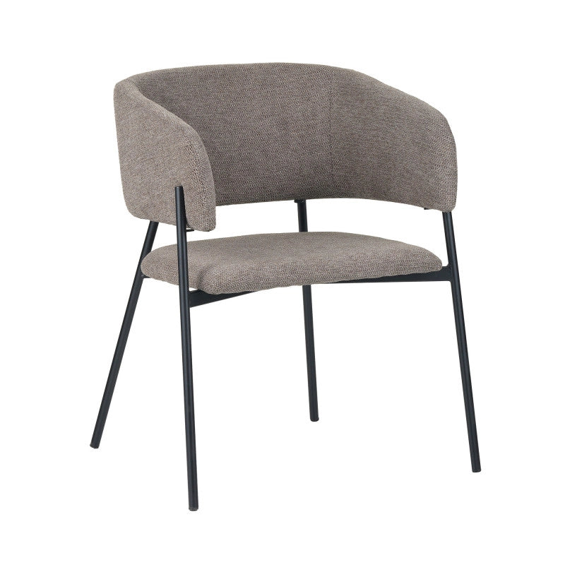 Set Da 4 poltrone Brigitte Tessuto Tortora Gambe Nere Per Soggiorno, Cucina E Arredo Bar