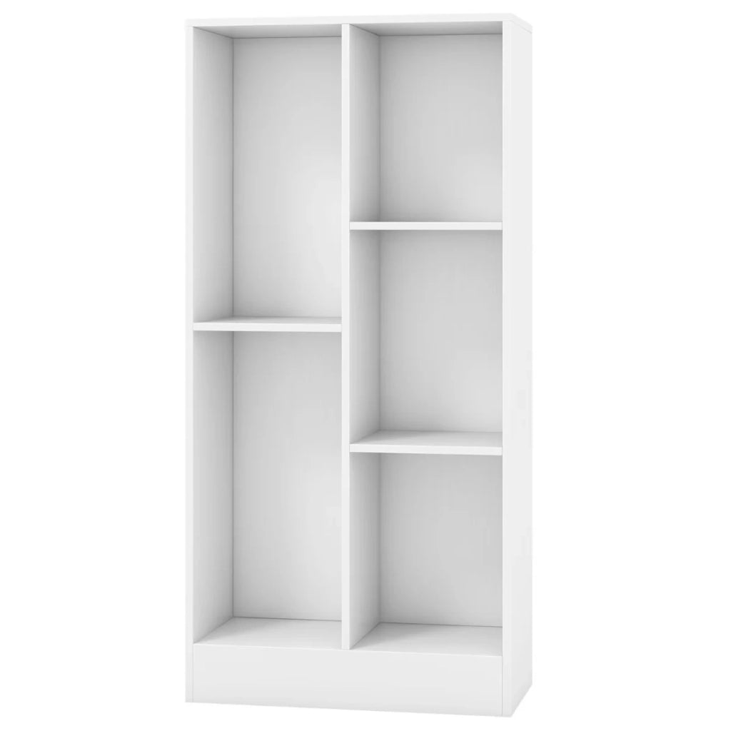 Libreria a 5 scomparti 50 x 24 x 104 cm contenitore sicuro con kit antiribaltamento design moderno in legno bianco 20_0010725
