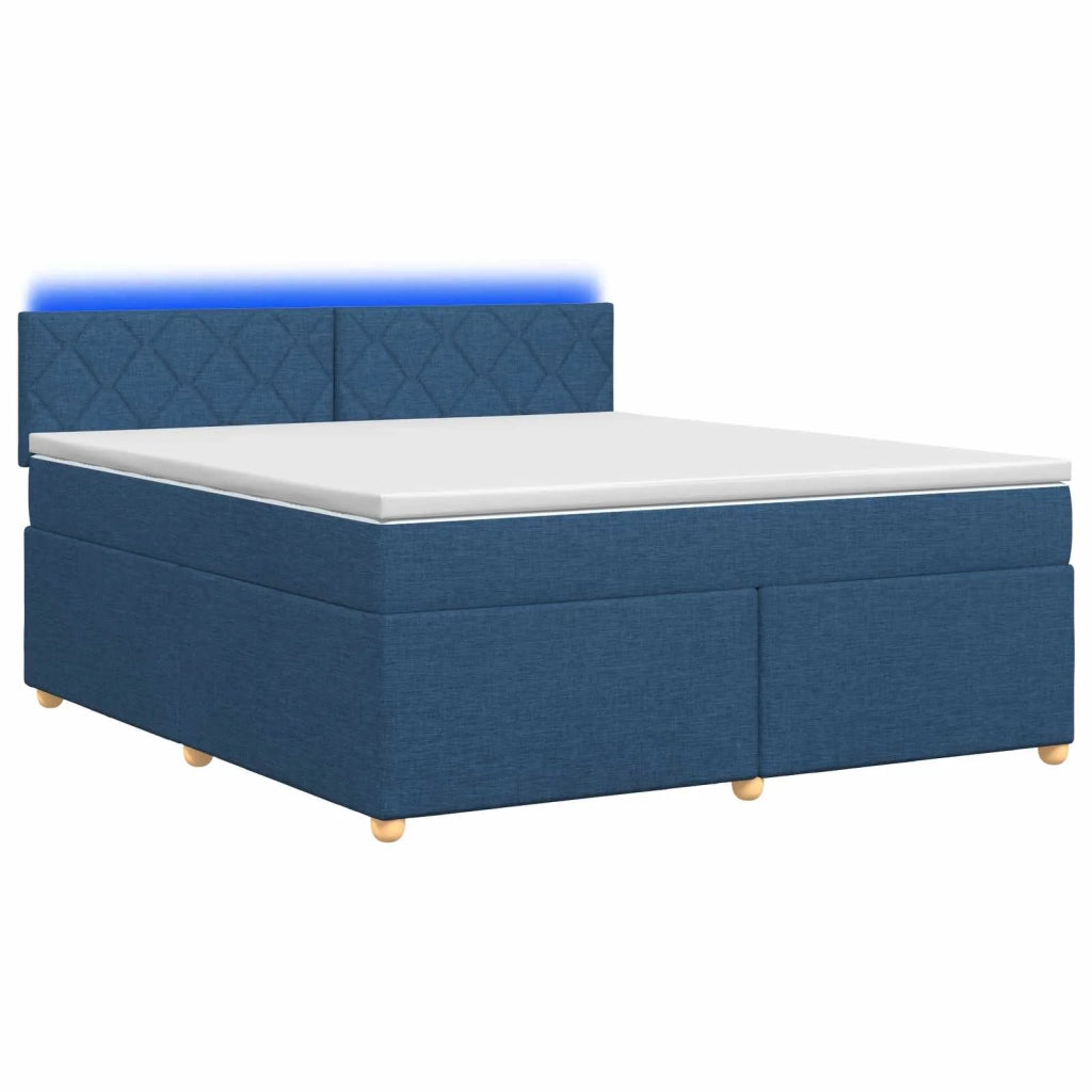 Letto box spring con materasso Blu 180 x 200 cm Tessuto 3452491