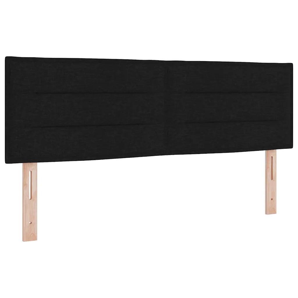 Letto a molle con materasso con led Nero 160 x 200 cm Tessuto