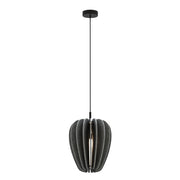 Sospensione Contemporanea Cambio Alluminio Nero Feltro Grigio 1 Luce E27