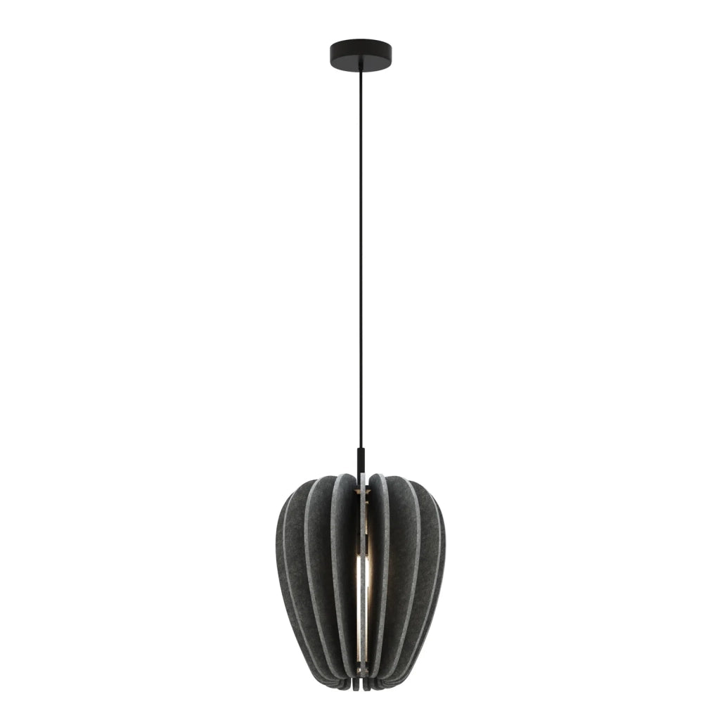 Sospensione Contemporanea Cambio Alluminio Nero Feltro Grigio 1 Luce E27