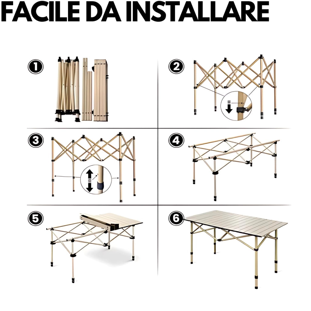 MOHOME Tavolino Pieghevole Salvaspazio Piccolo Tavolo Alluminio Dimensioni 50 x 50 x 50 cm Portatile Richiudibile Campeggio Picnic Balcone Spiaggia Casa Interni Esterni