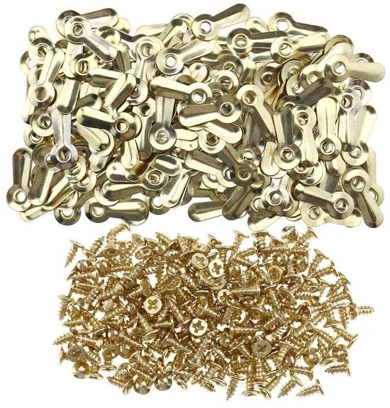 Scatola per foto con maniglie di regolazione 200 pezzi - viti di fissaggio dorati - viti - 3/4 pollici - metallo - duraturo e resistente all'ossidazione