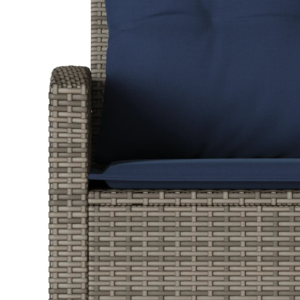 Divano a Forma di L con Cuscini in Polyrattan Grigio 365419