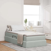 Letto con contenitore e materasso Grigio chiaro 90 x 200 cm