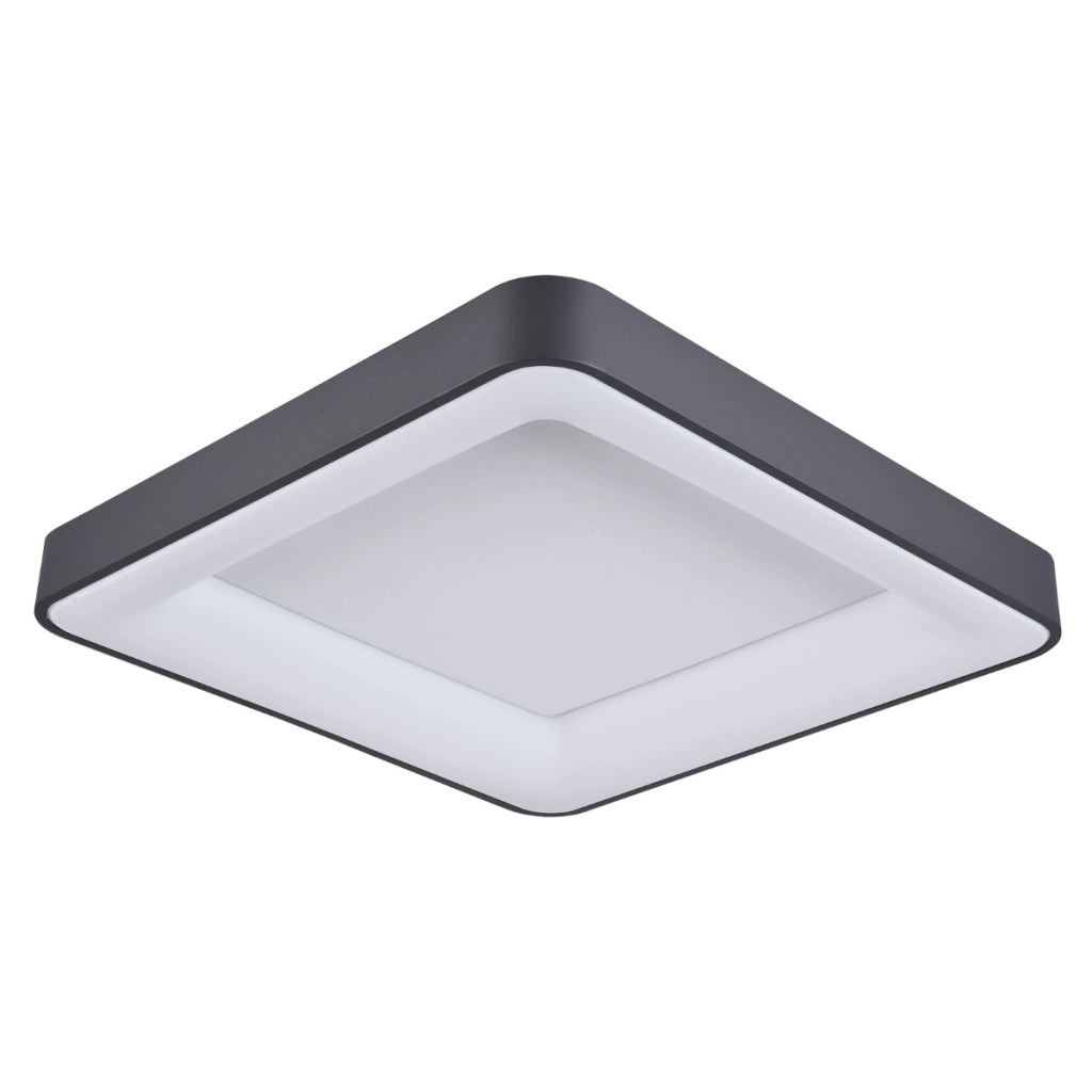 Plafoniera moderna nero/bianco quadrata LED 50W Italux Giacinto