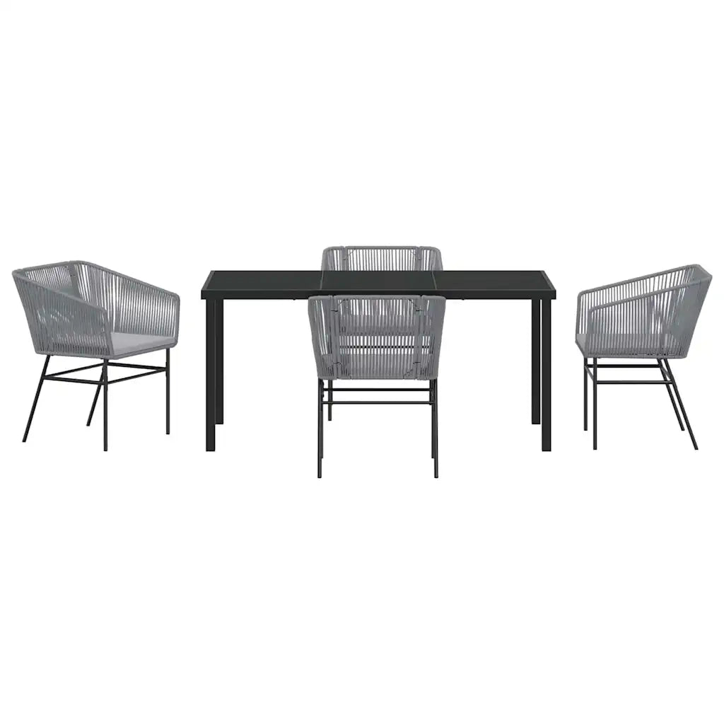 Set da Pranzo per Giardino con cuscino 5 pcs Grigio