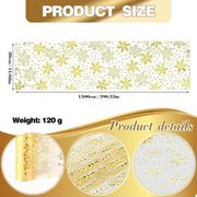Decorazione per Tavolo Elegant con Foglia - Foglia Gialla Luccicante - Reticolo Sottile - Decorazioni per Tavolo - Matrimoni - Natale - Ognissanti - Disegno Foglia - Tovaglia per Tavolo