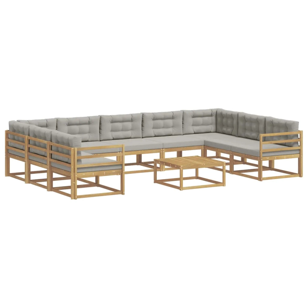 Set di divani da esterno 10 pcs Bianco e Grigio Chiaro 3387055