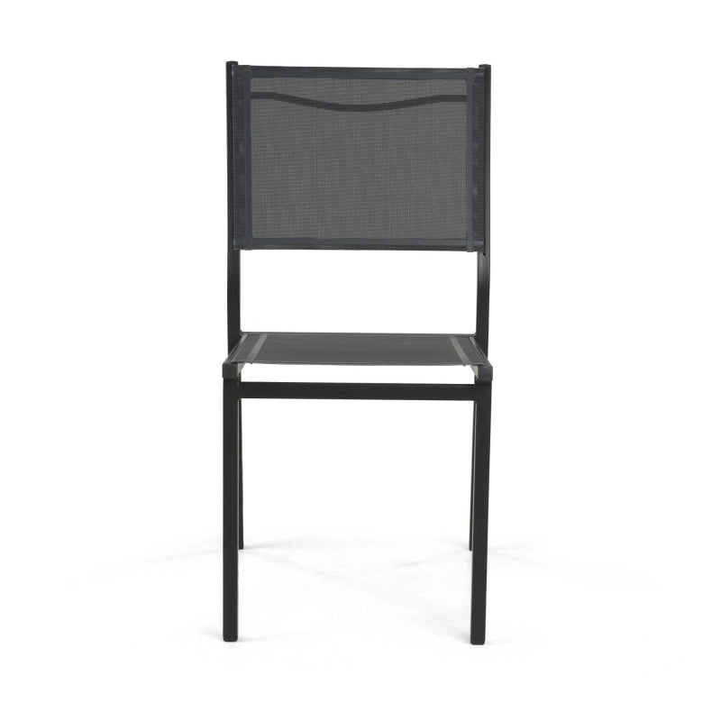 Sedia alluminio sullivan impilabile antracite cm 55x46h43/88