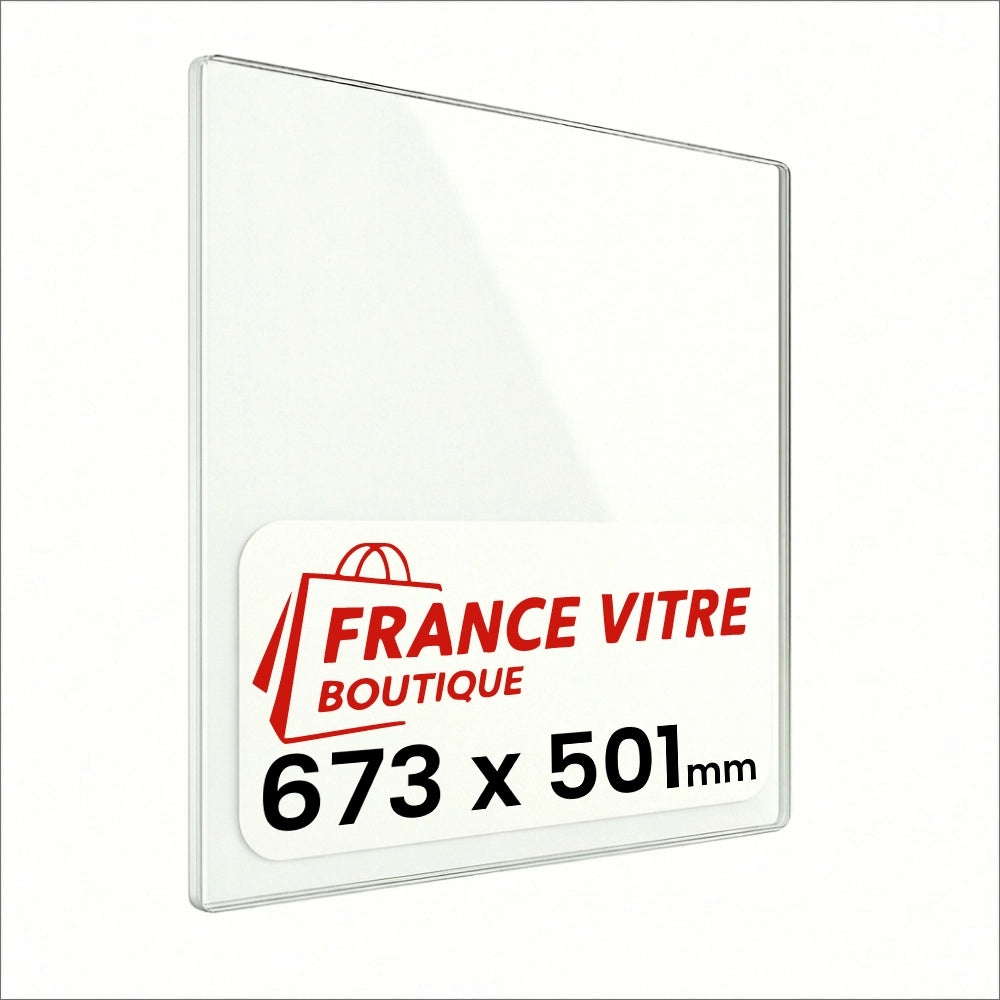 673 x 501 x 4 mm - Vetro per stufa a legna - vetro camino di ricambio - vetro per caminetto resistente al fuoco - France Vitre