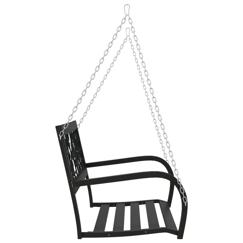 Dondolo per Esterni 125 cm Nero in Acciaio e Plastica 317145