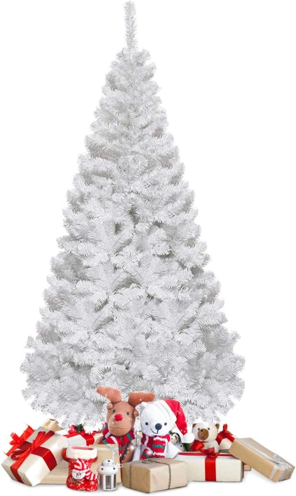 Albero di Natale 180 cm, Albero di Natale Bianco con 650 Rami in PVC e Supporto in Metallo, Albero di Natale Artificiale per Casa, Ufficio e Negozio (180 cm)