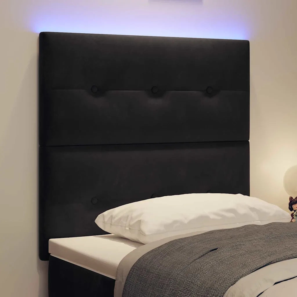 Testiera | Testata LED con strisce LED Nero 90 cm Velluto