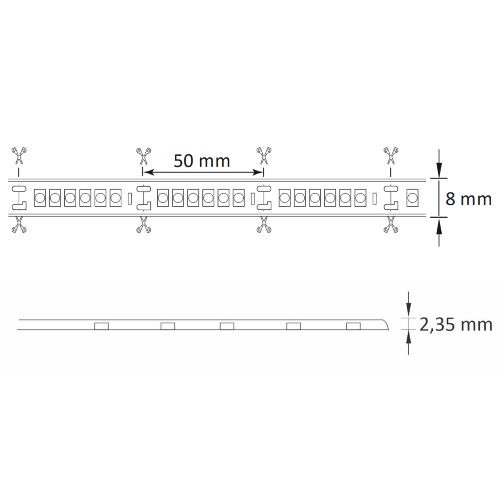 Kit striscia LED 3m 24V IP65 4000K con switch Polux