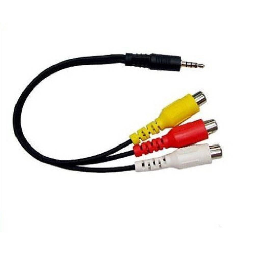 Trade Shop - Cavo Adattatore Audio Video Da Jack 3.5mm Maschio A 3x Rca Femmina 10cm Av-3rca -