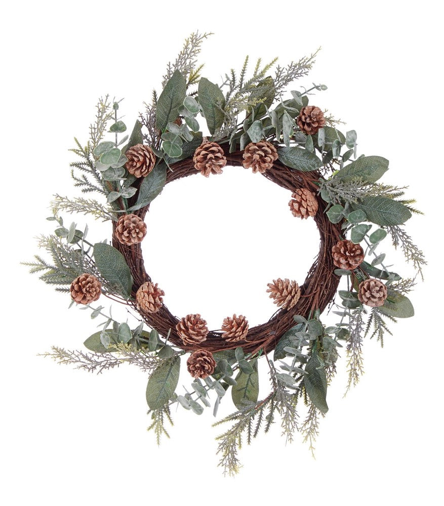 Corona Ghirlanda di Natale Pigne Rametti Naturale Decorazioni Natalizie 50 cm Dimensioni: 50 cm
