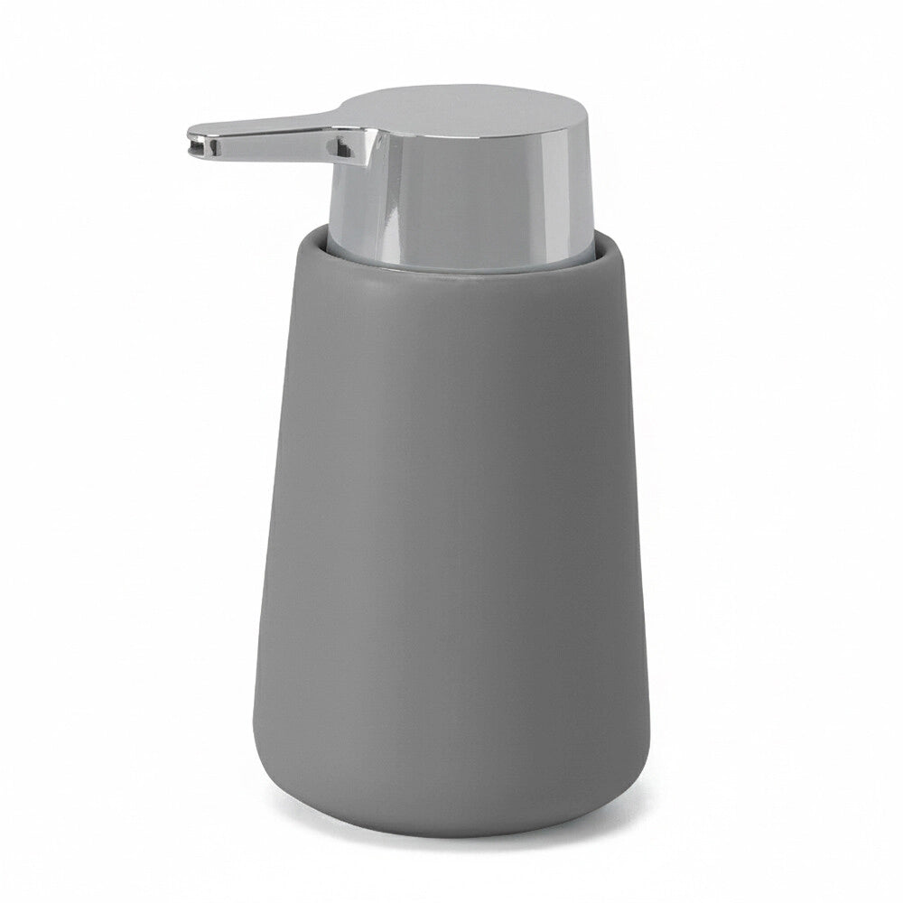 Dispenser sapone grigio e cromo in ceramica antibatterica Sidney