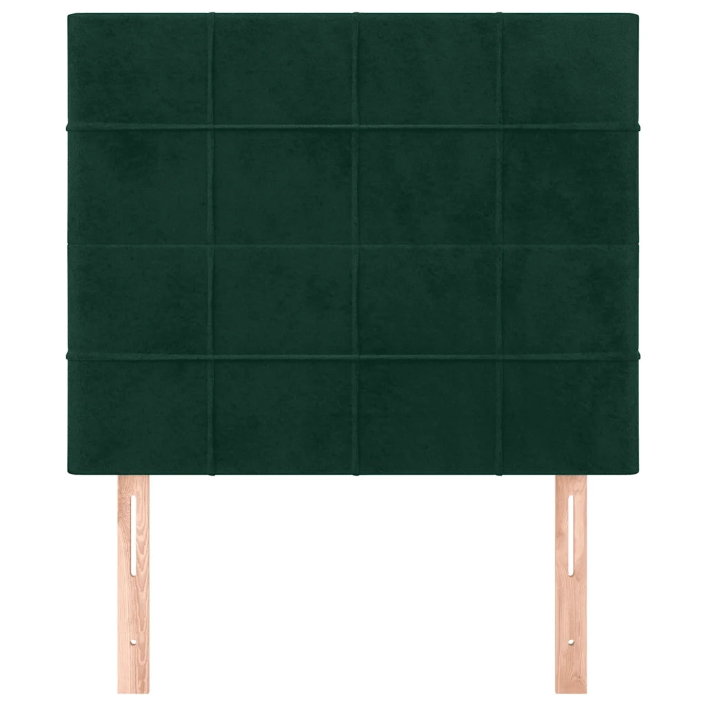 Testiera | Testata Verde Scuro 90x5x118/128 cm Velluto