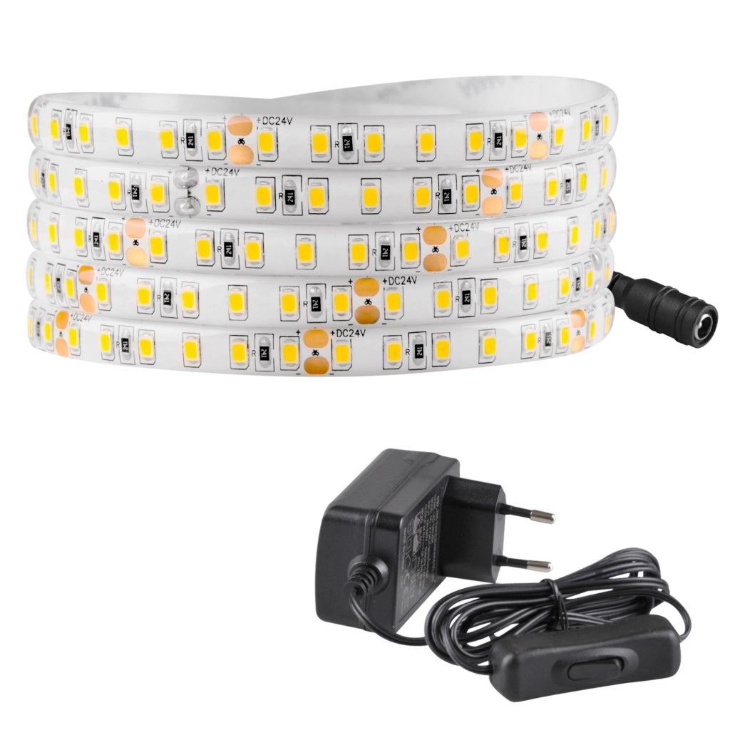 Kit striscia LED 24V 5m IP65 4000K con switch Polux