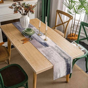 Tavolo esterno Moderno per salotto Tavolo esterno Outdoor Tavolo esterno resistentente alle intemperie tovaglia per tavolo decorativa in poliestere tavolo esterno azzurro grigio decorazione abstract per cucina salotto esterno 40 x 140 cm