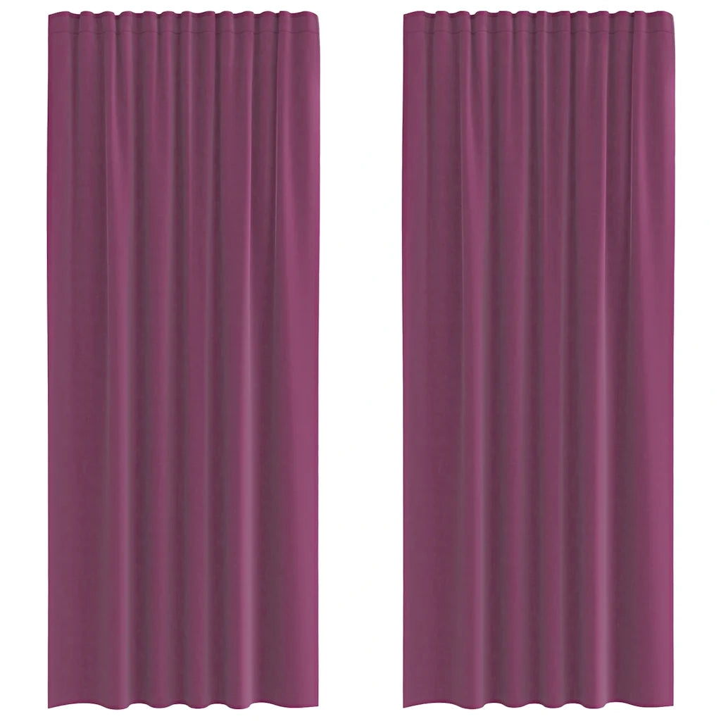Tende in Voile con Tasche per Aste 2 pz Viola