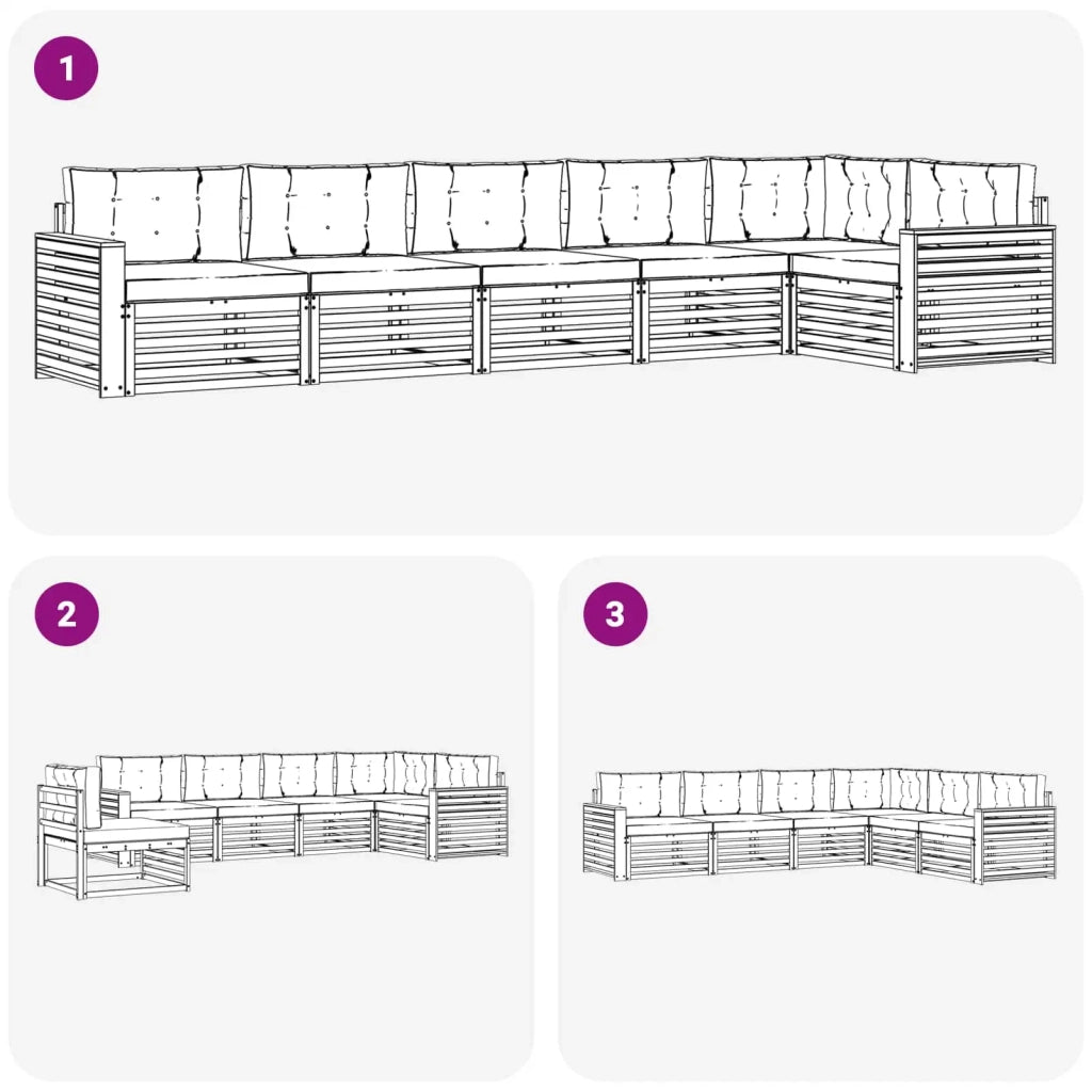 Set di divani da esterno 6 pcs Bianco e Antracite 3390572