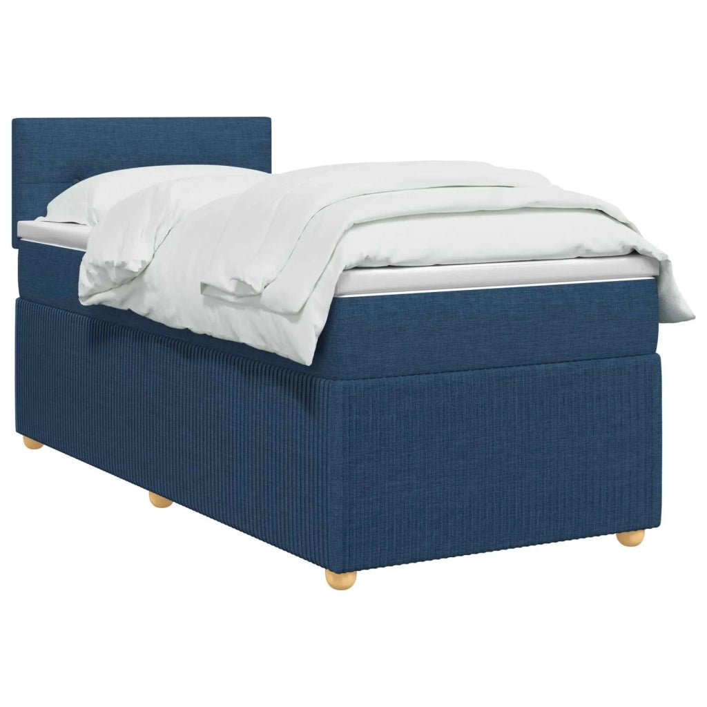 Letto box spring con materasso Blu 90 x 190 cm Tessuto 3451362