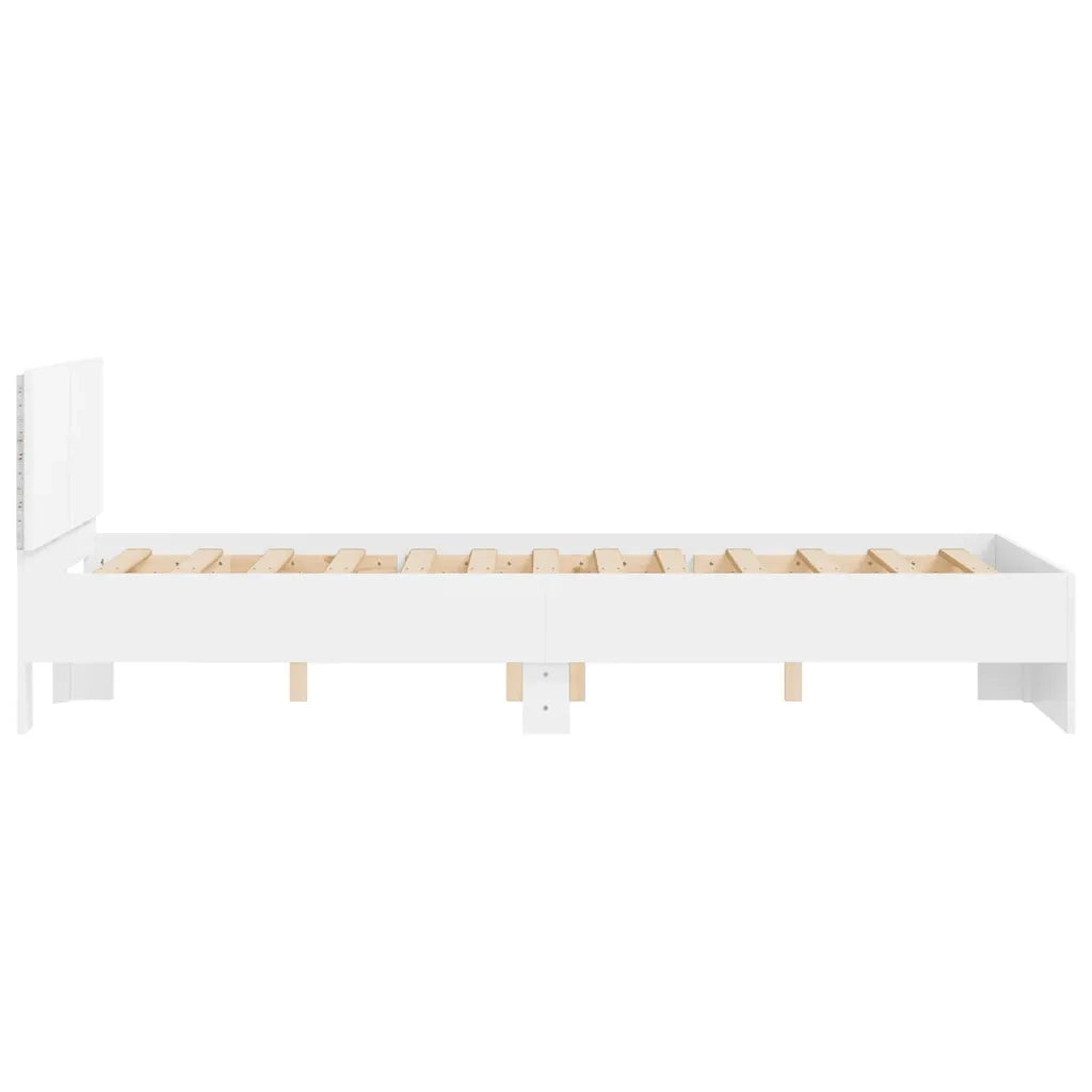 Giroletto con Testiera e LED Bianco 140x190 cm 3207623