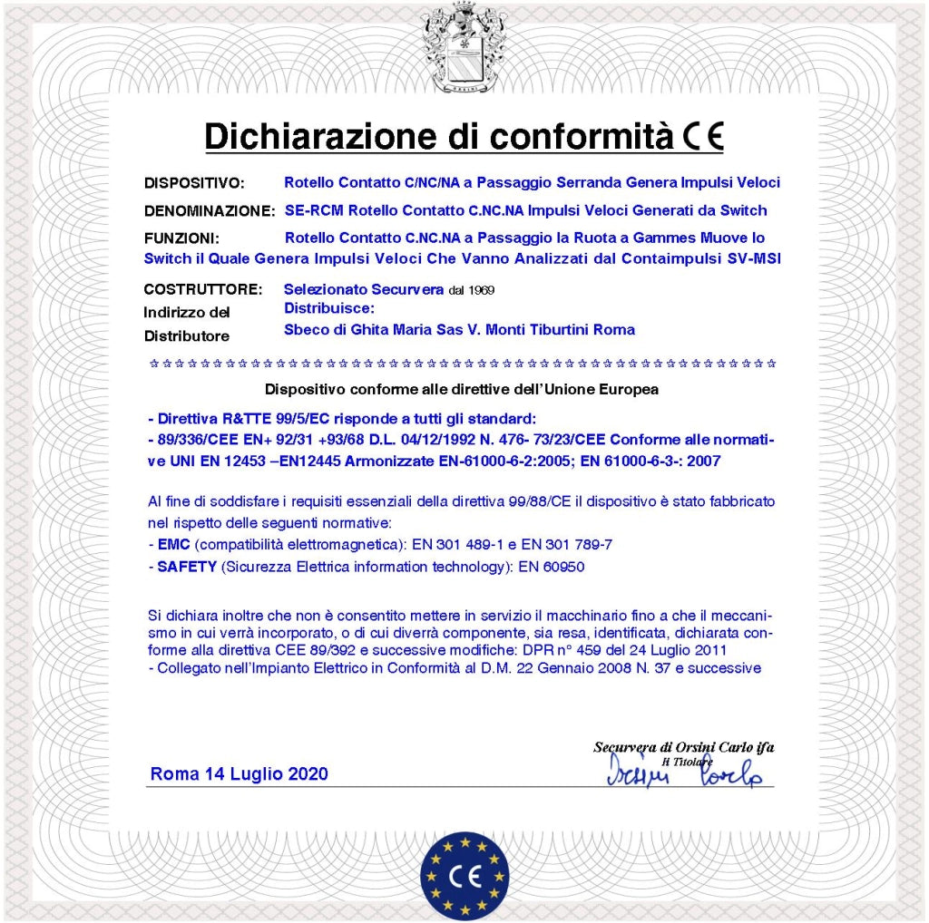 Sensore Antifurto Per Tapparella 4 Rotello Marrone Protegge la Serranda dallo Strappo e Sollevamento lo Switch Mosso dalla Rotella Con Gammes Genera Impulsi Veloci 50 mS Necessita di Conta Impulsi