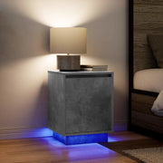 Comodini con Luci a LED 2 pz Grigio Cemento 38x34x50 cm 861272