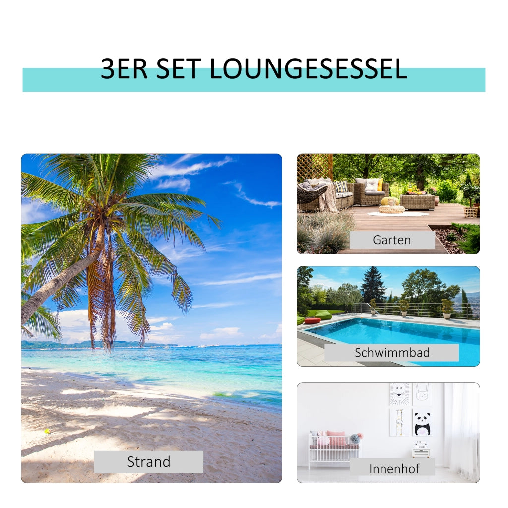 Set 2 Lettini Sole e Tavolino ¨C Zephmum ¨C Grigio e Nero