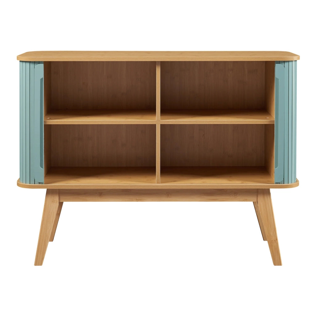 Credenza/cassettiera/mobile contenitore in bambù per soggiorno ingresso o camera da letto 110 x 40 x 80 cm blu naturale 03_0009046