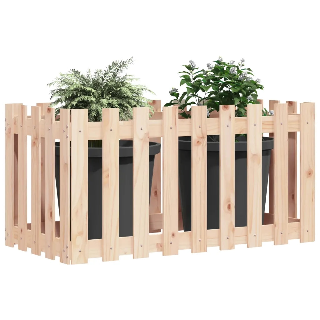 Fioriera Rialzata da Giardino-Vaso da Esterno-Fioriera Elevata a Recinzione 100x50x50 cm in Pino