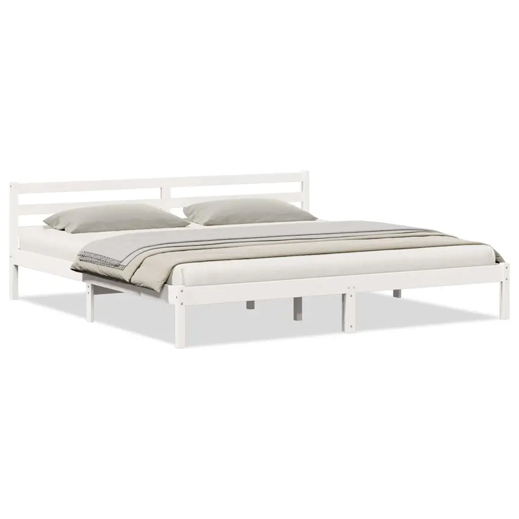 Letto matrimoniale | Letto per adulti | Struttura del letto con testiera Bianco 225,5 x 205,5 x 69,5 cm