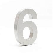 Targa con numero civico "6" in acciaio pregiato 20 cm Arial 3D materiale di montaggio 16_0001430