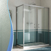 Box Doccia Angolare 80x160 cm 2 Ante Scorrevoli in Cristallo Opaco 6mm H185 Fosterberg Kolding Duo
