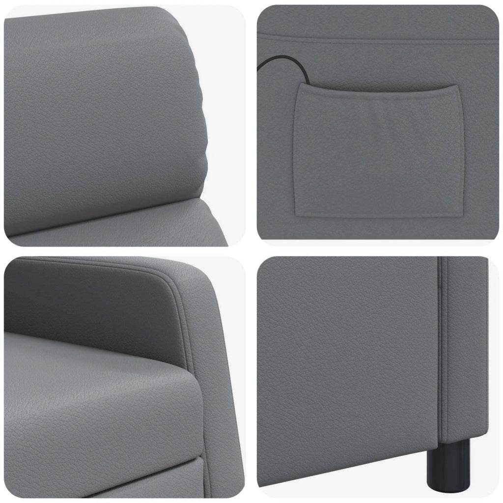 Poltrona Massaggiante Grigio Similpelle 42035092