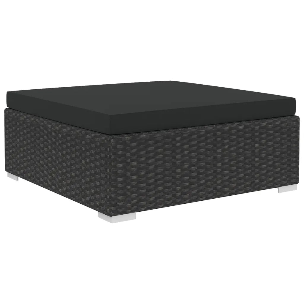 Set Divani da Giardino 11 pz con Cuscini in Polyrattan Nero 46829