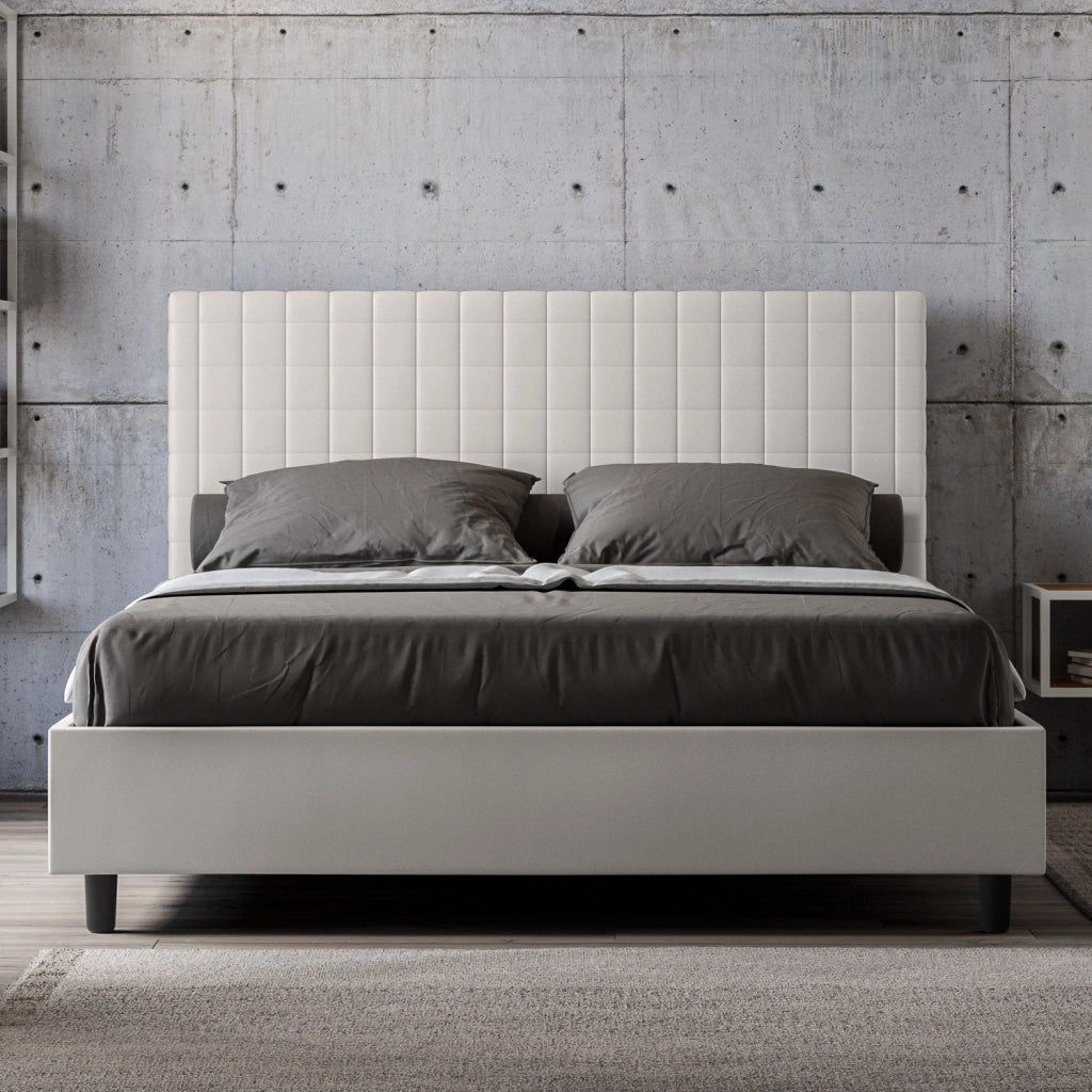 Letto Matrimoniale Francese 140x200 cm con Rete Sunny Bianco